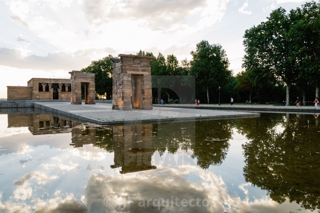 "Sunset on Temple of Debod in Madrid" stock image