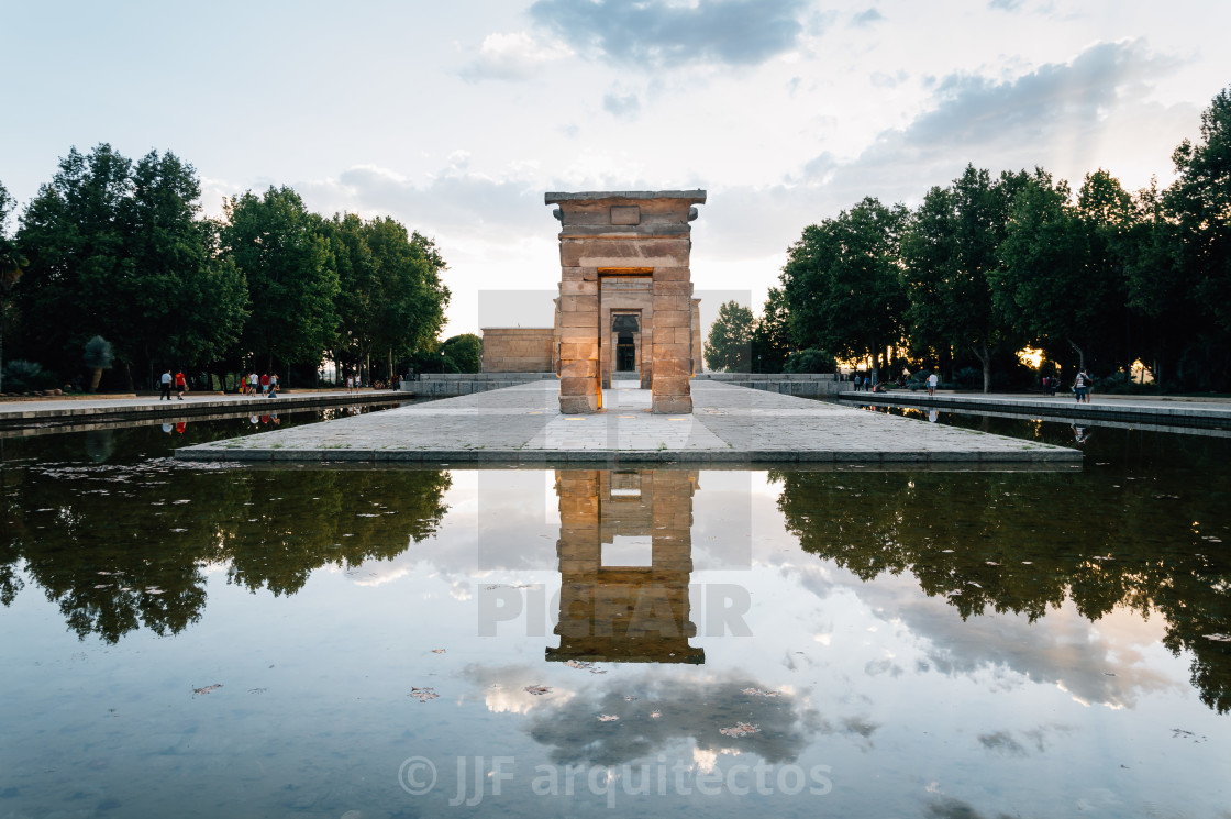 "Sunset on Temple of Debod in Madrid" stock image