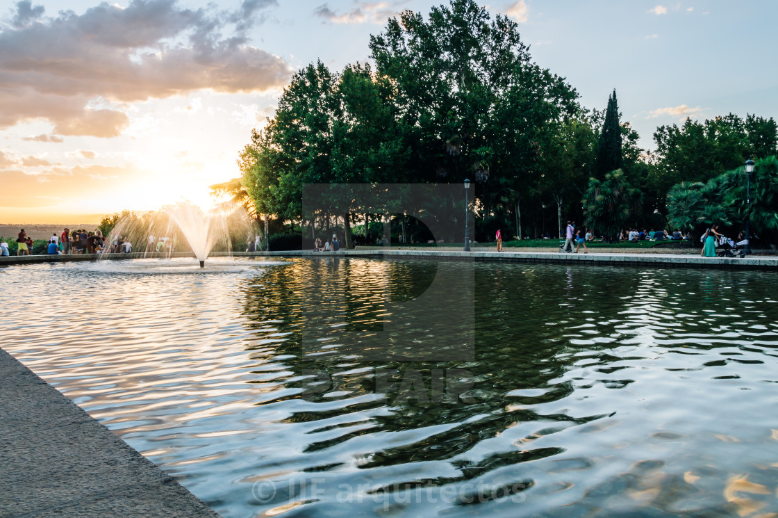 "Sunset on Temple of Debod in Madrid" stock image