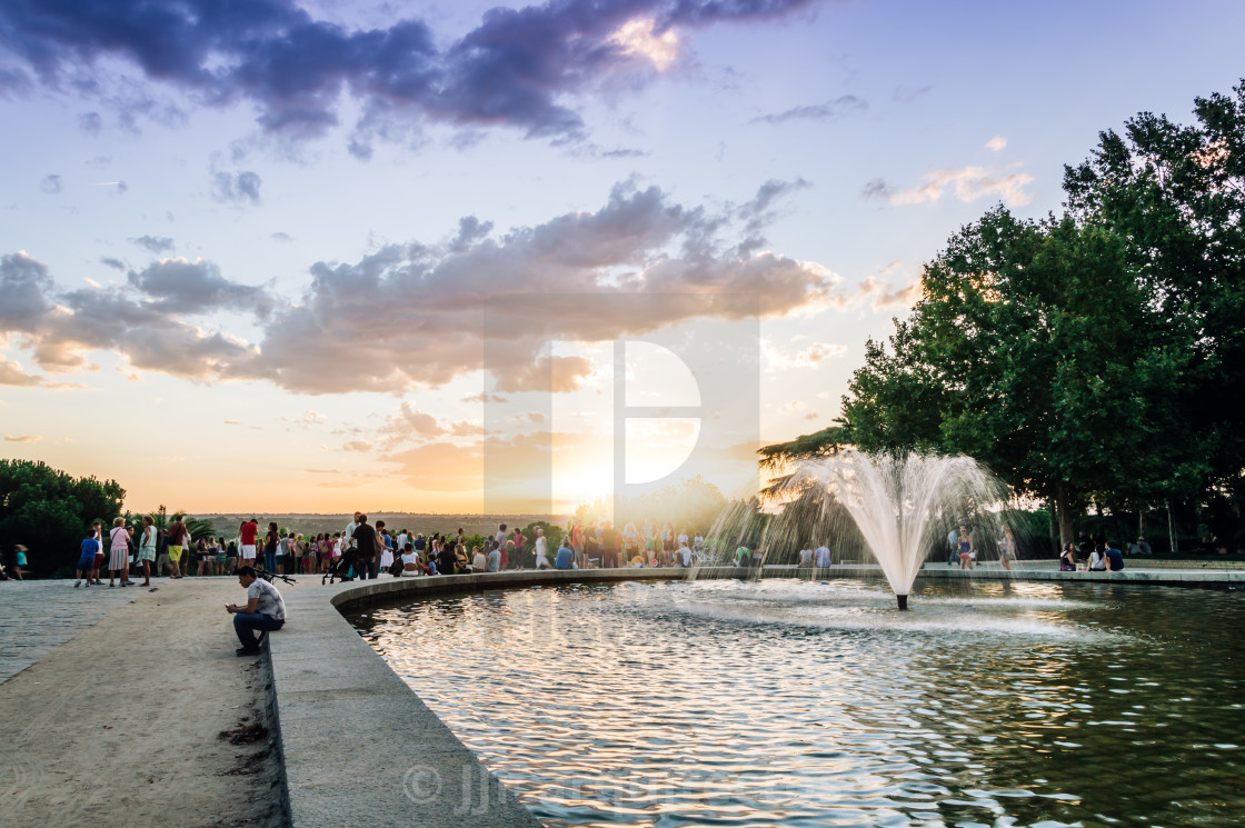 "Sunset on Temple of Debod in Madrid" stock image