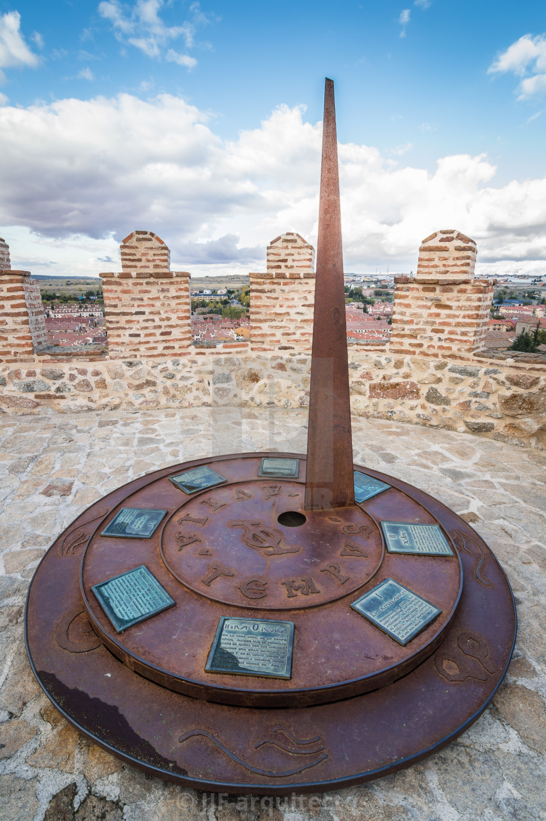 "Oxide metal sundial" stock image