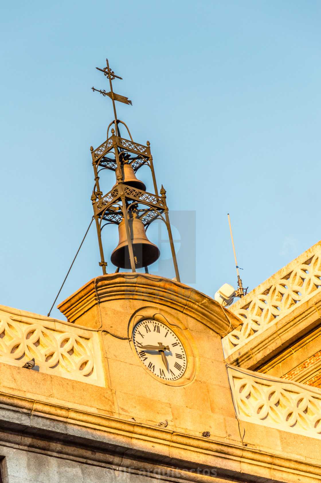 "Clock tower against blue sky" stock image