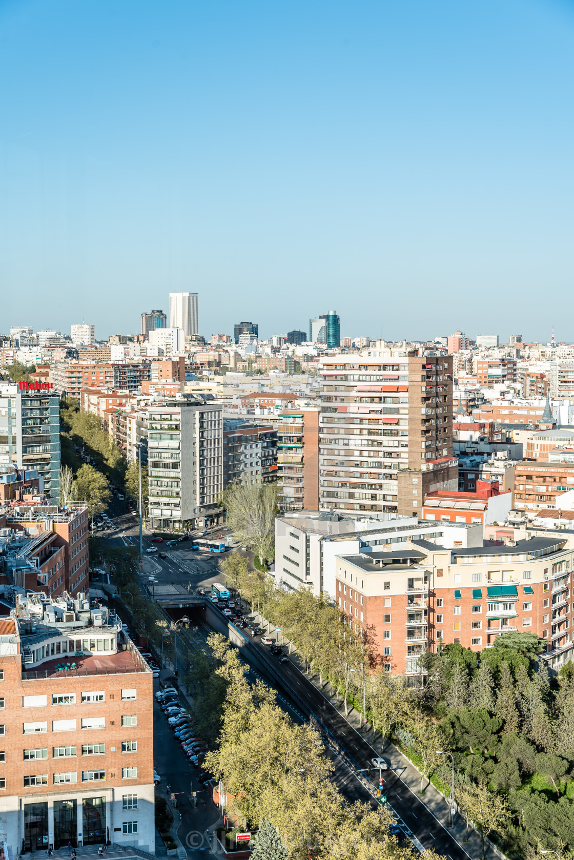 "High angle view of Madrid from Faro of Moncloa" stock image