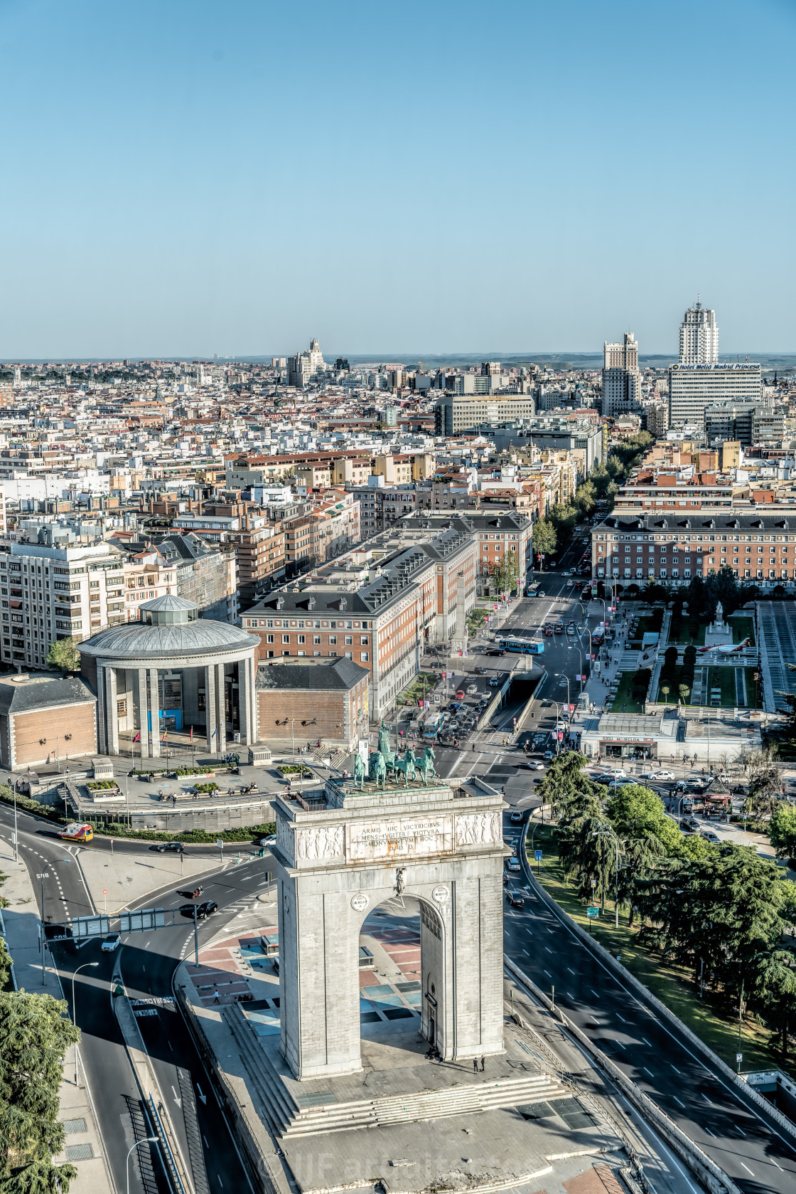 "High angle view of Madrid from Faro of Moncloa" stock image