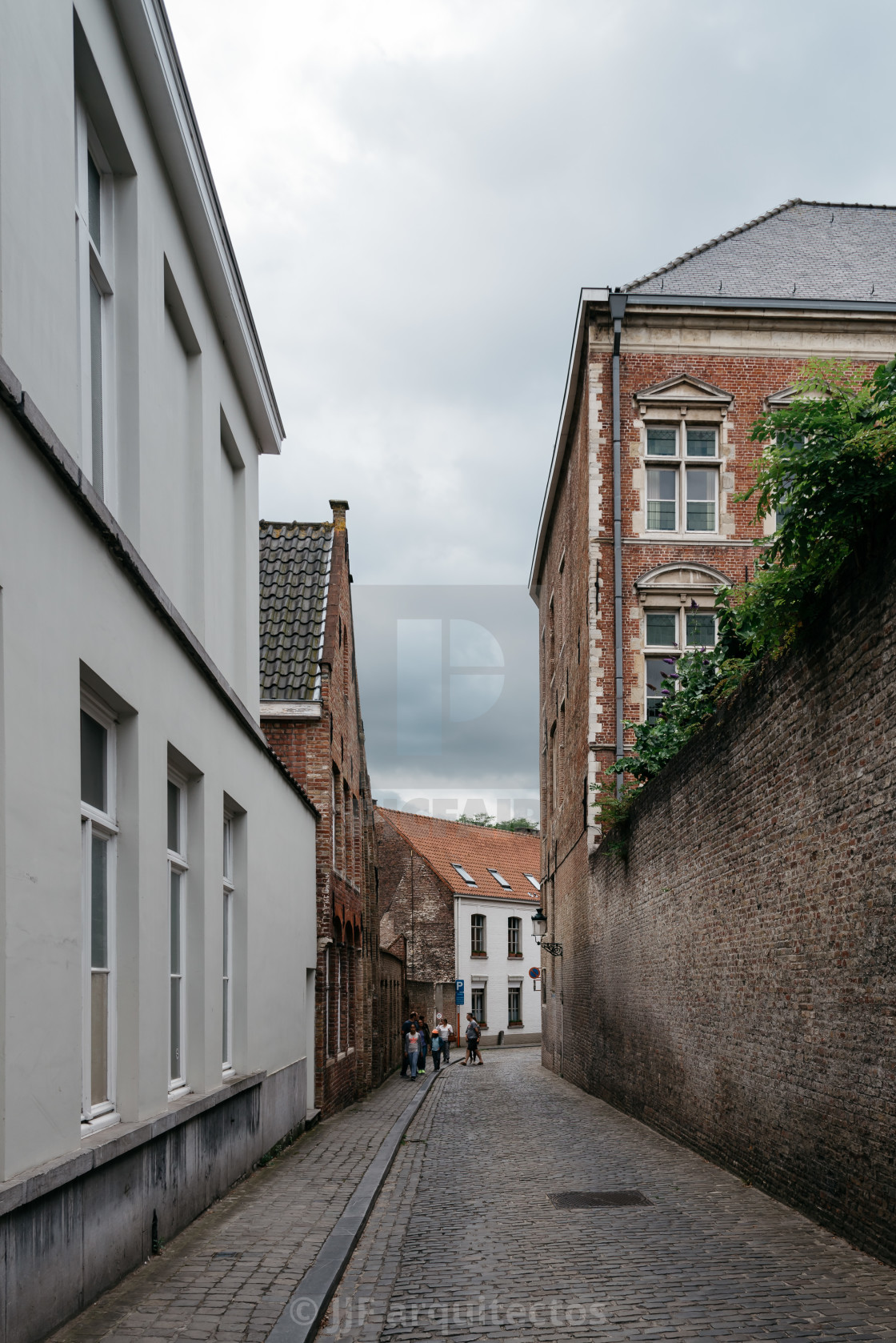 "Cityscape of the medieval city of Bruges" stock image