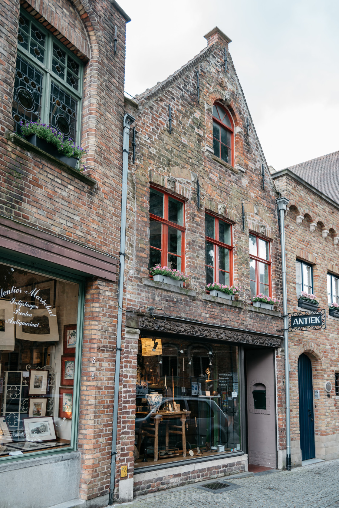 "Cityscape of the medieval city of Bruges" stock image