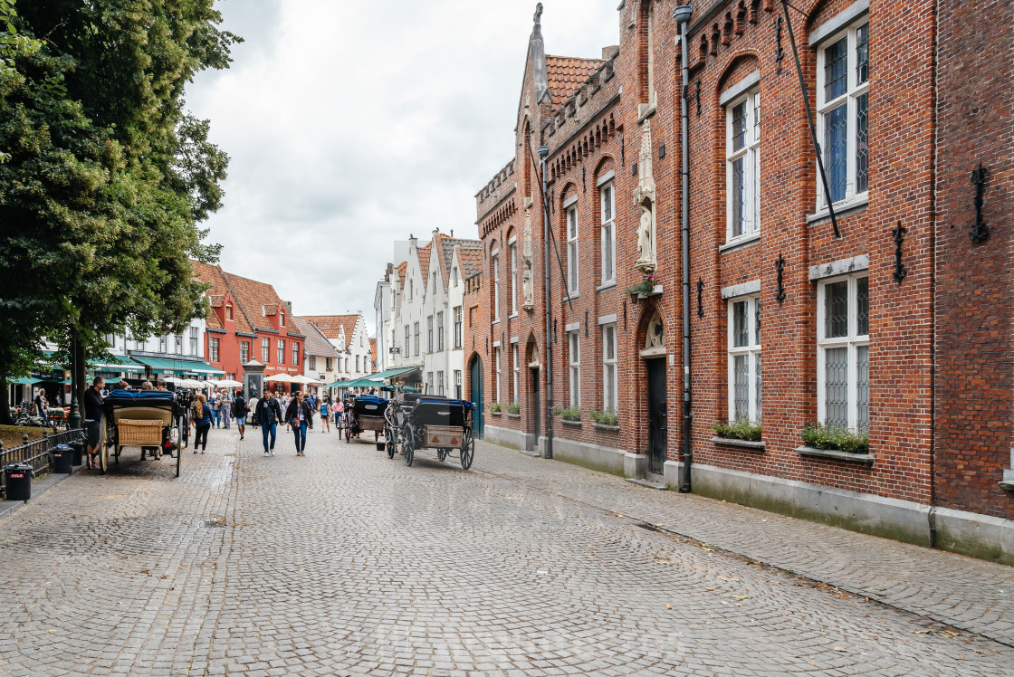 "Cityscape of the medieval city of Bruges" stock image