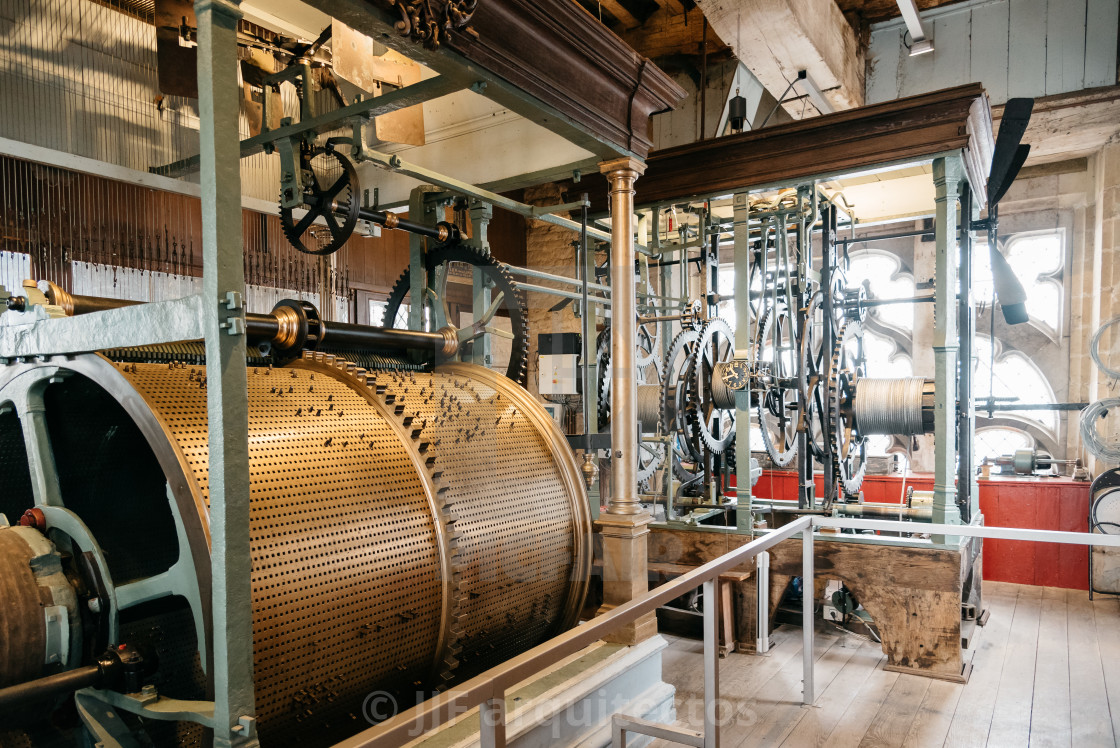 "Bells mechanism of Cathedral of Mechelen" stock image