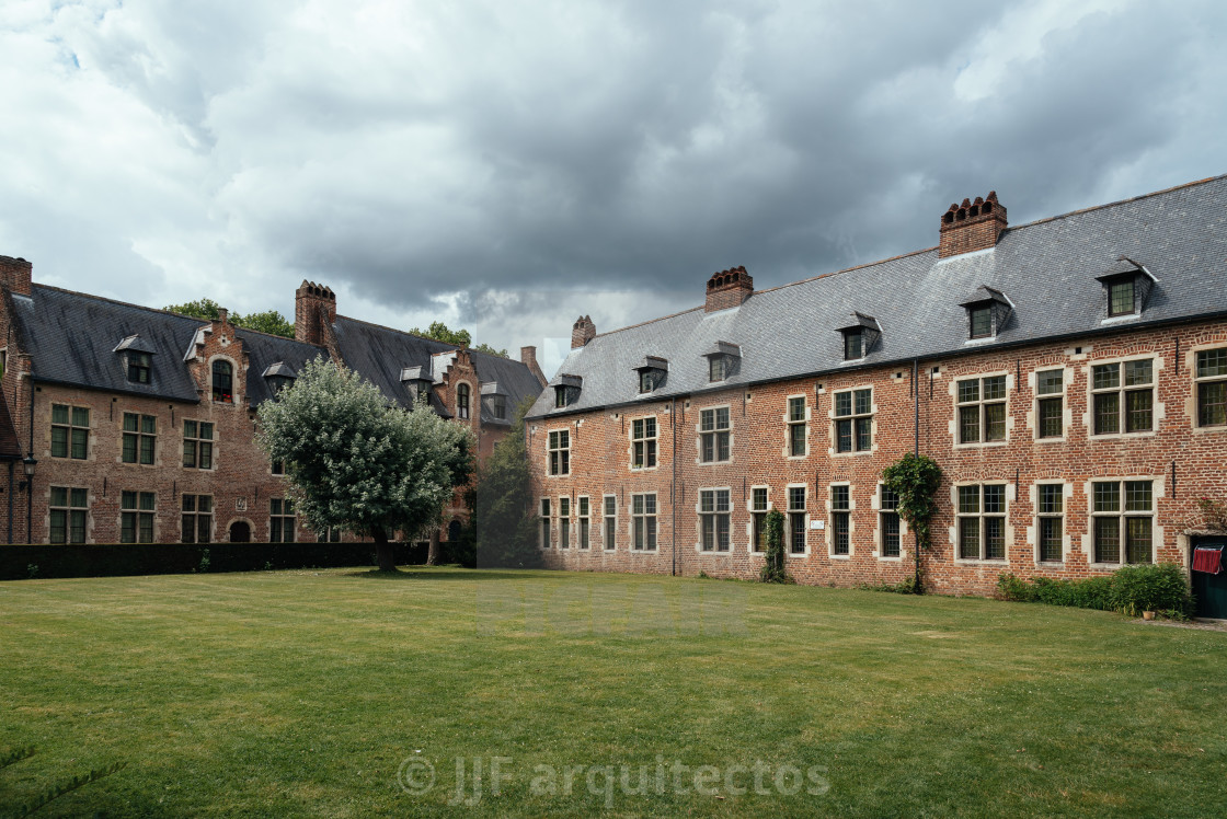 "Green park in Beguinage of Leuven" stock image