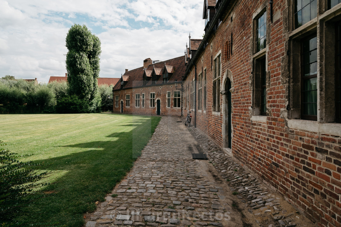 "Green park in Beguinage of Leuven" stock image