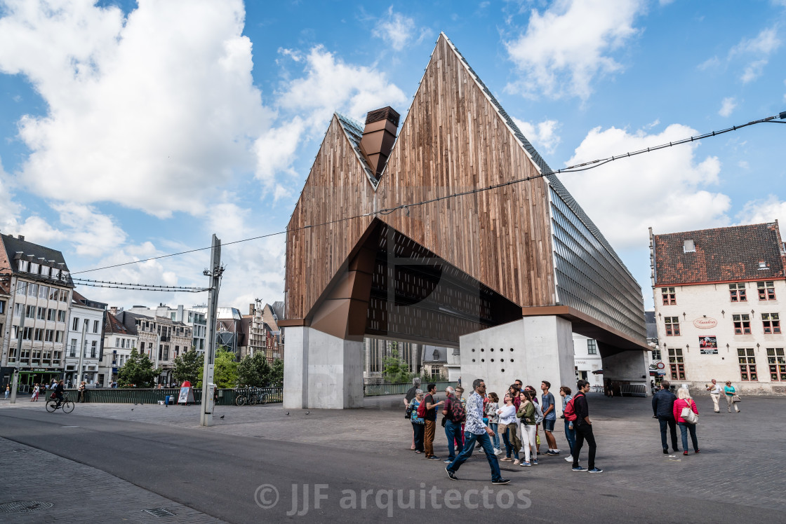 "Cityscape of Ghent. Stadshall" stock image