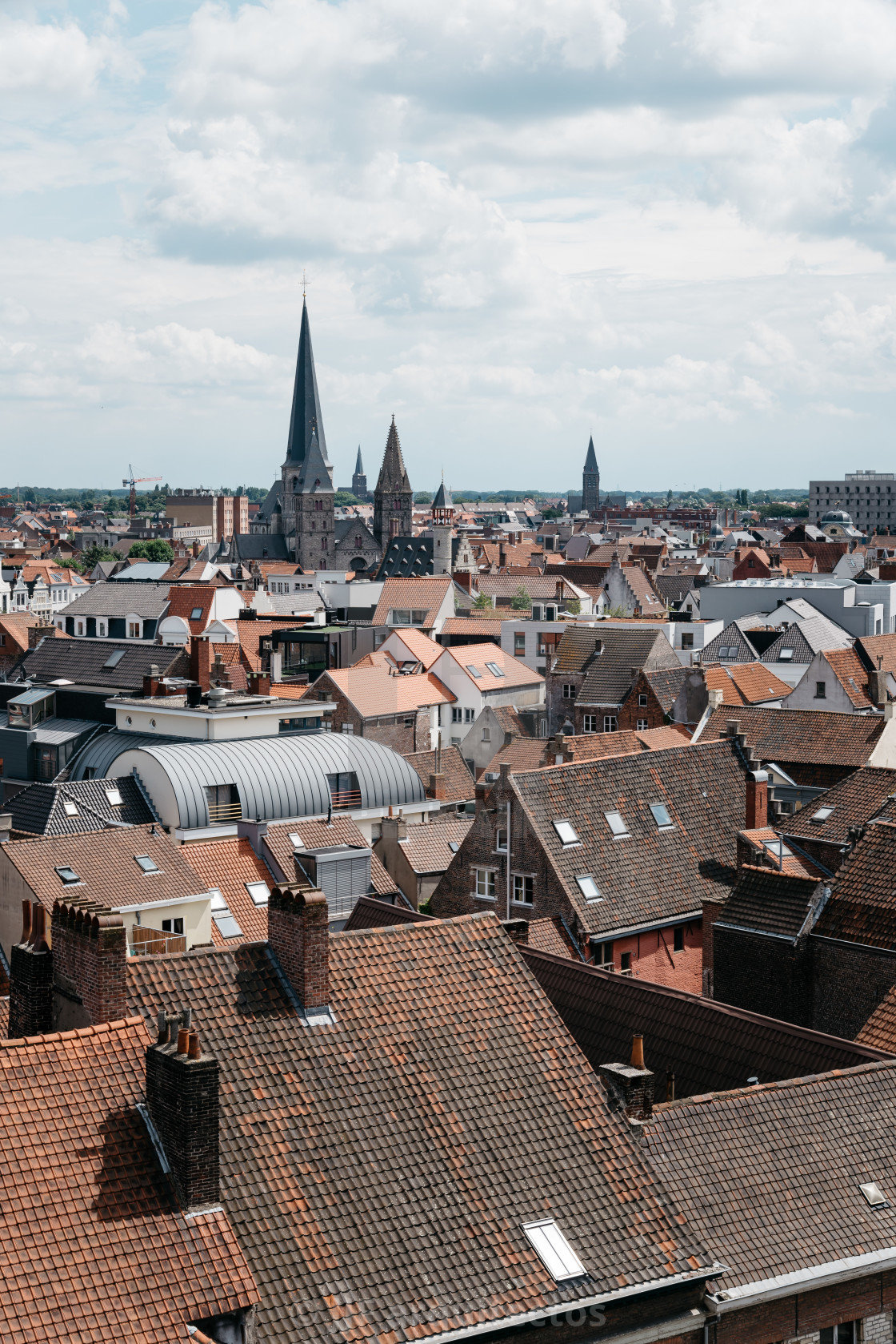 "High angle view of Ghent" stock image