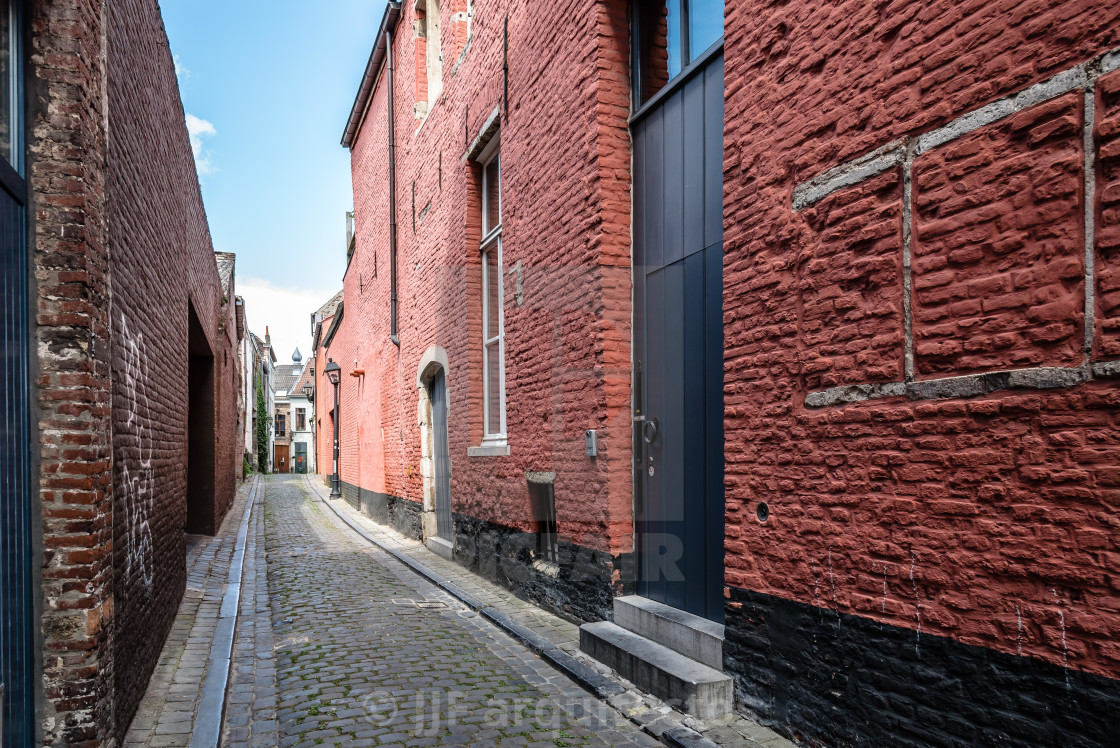 "Empty street in historical city centre of Ghent" stock image