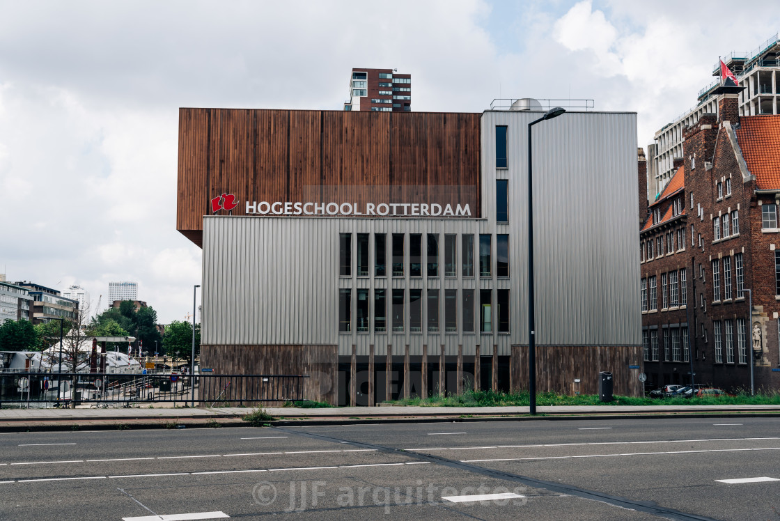 "Modern architecture education building in Rotterdam" stock image