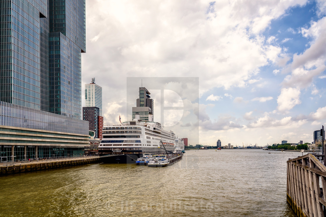 "Cruise in the harbor of Rotterdam" stock image