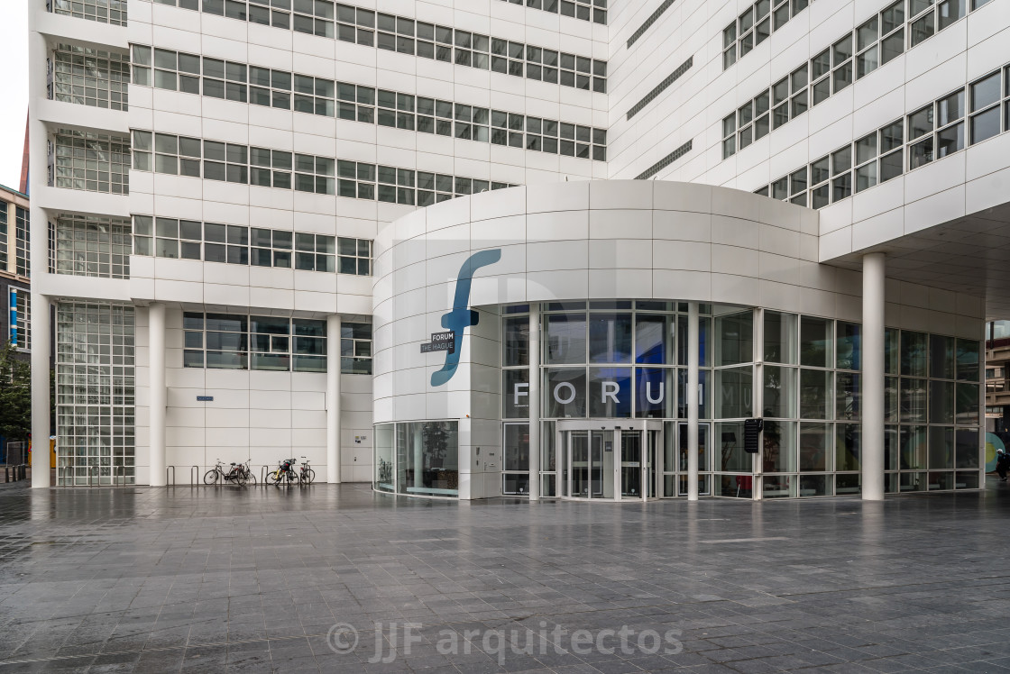 "The Hague City Hall by American architect Richard Meier. Low ang" stock image