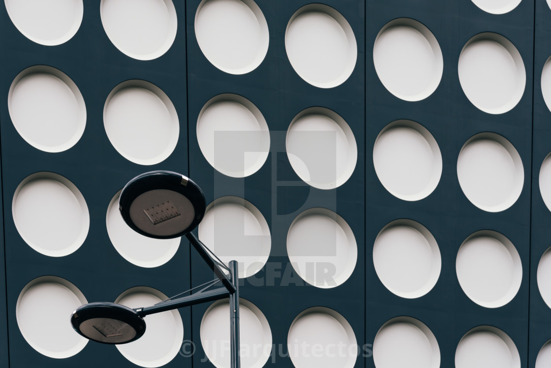 "Black and white doted modern architecture abstract" stock image