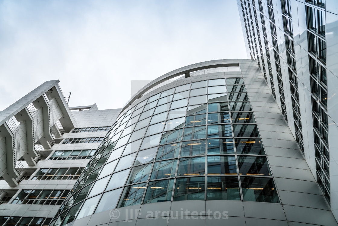 "The Hague City Hall by American architect Richard Meier. Low ang" stock image