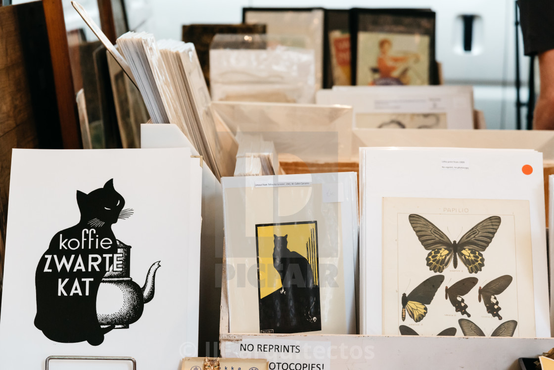 "Book and antiques market stall in the street of The Hague" stock image