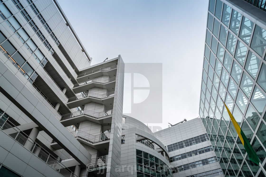 "The Hague City Hall by American architect Richard Meier. Low ang" stock image