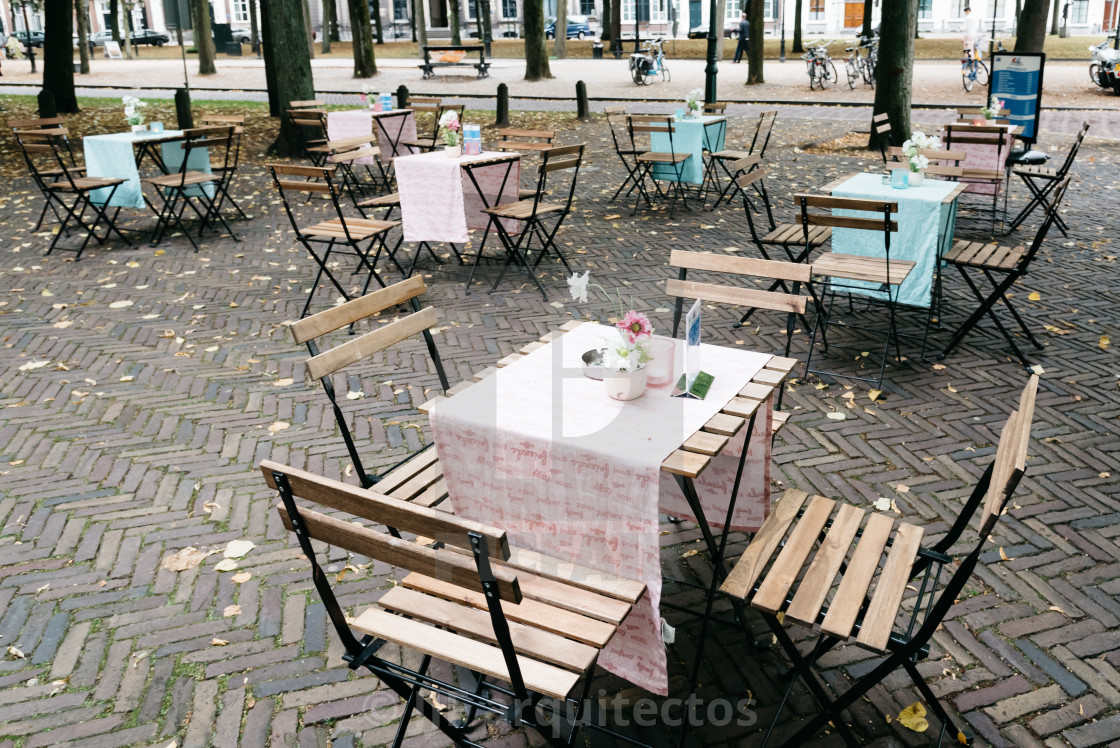 "Old fashioned cafe terrace in Europe" stock image