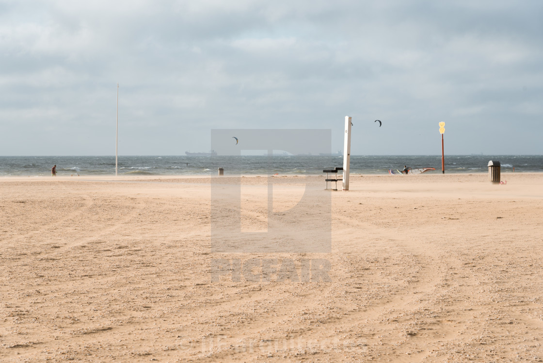 "Windy day in the beach of The Hague" stock image