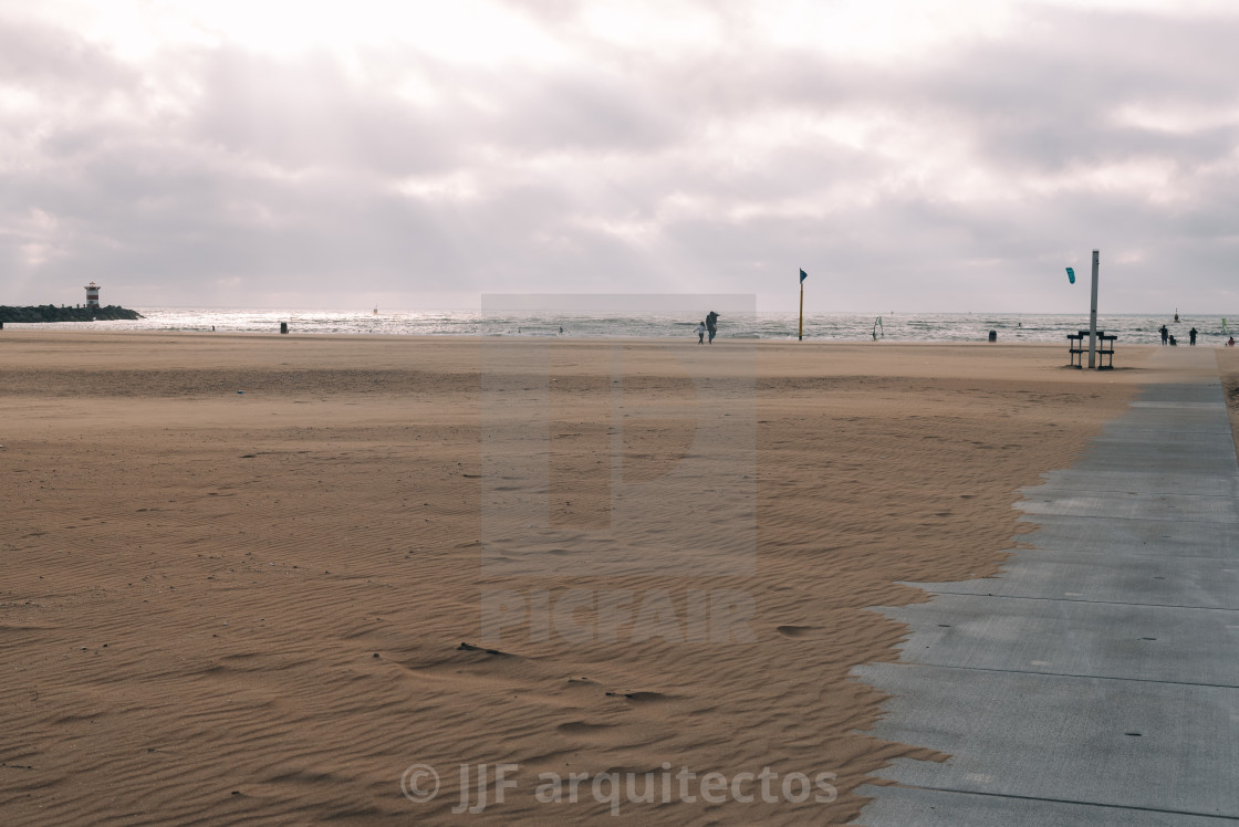 "Windy day in the beach of The Hague" stock image