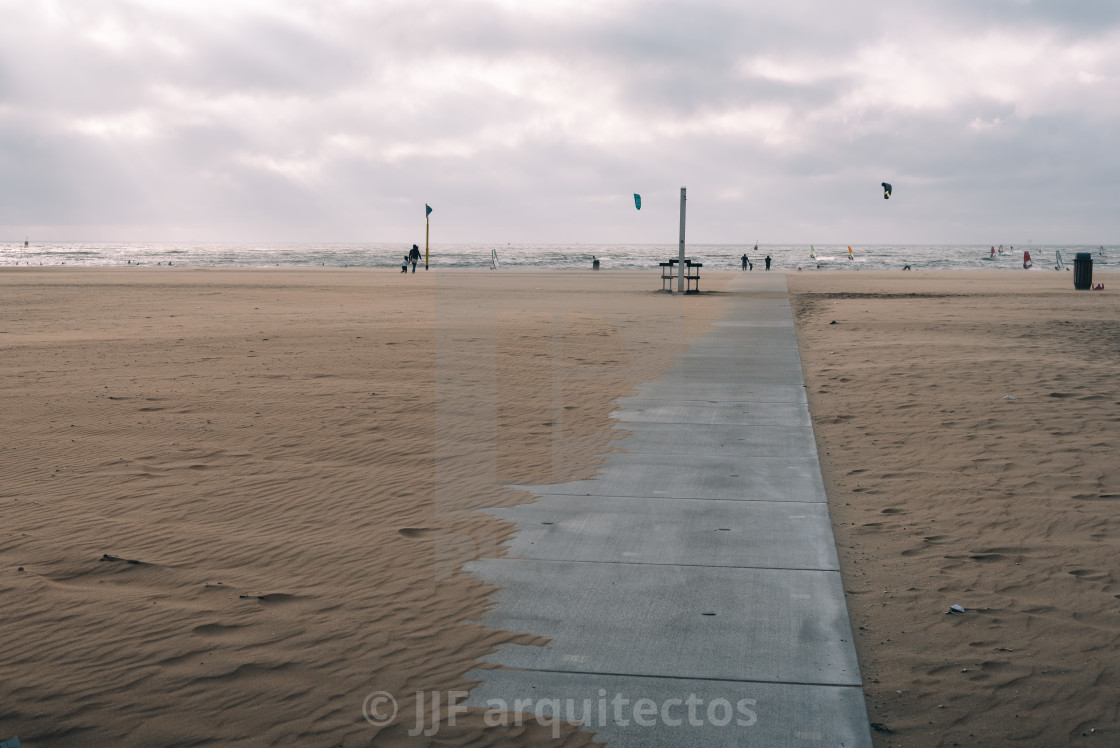 "Windy day in the beach of The Hague" stock image