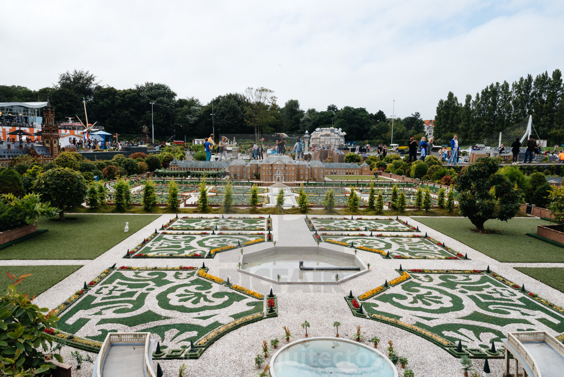 "View of Madurodam, a miniature park." stock image