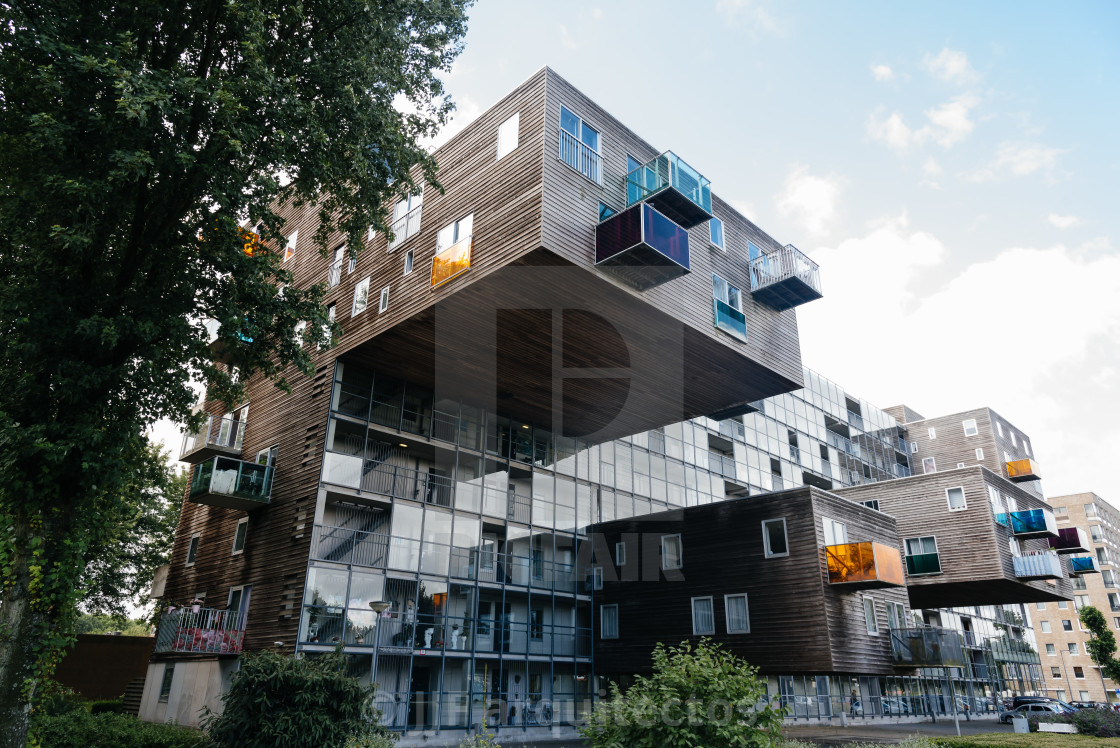 "Iconic housing building in Amsterdam" stock image