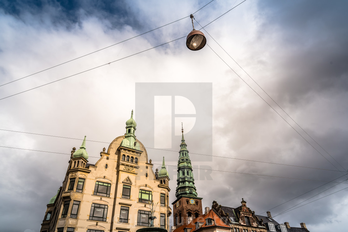 "Commercial street in historical city centre of Copenhagen" stock image