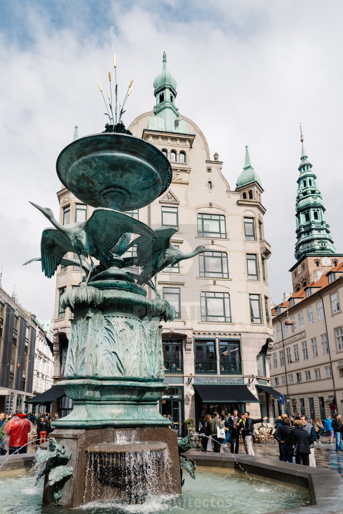 "Commercial street in historical city centre of Copenhagen" stock image