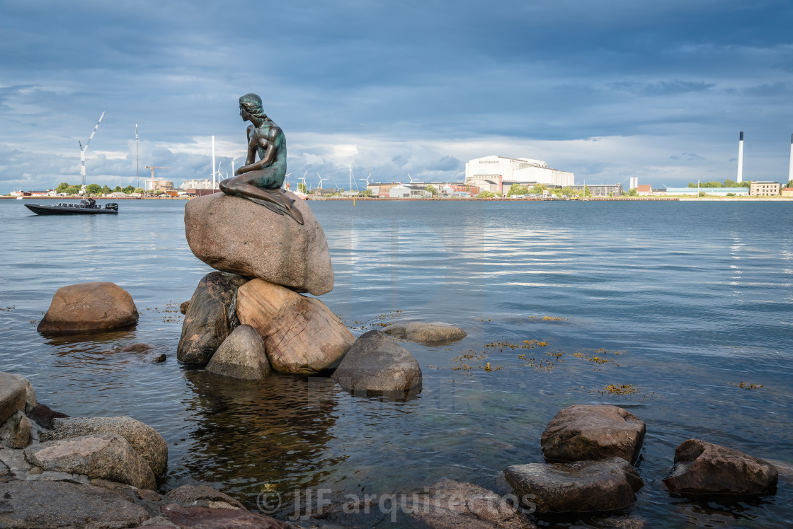 "The Little Mermaid. The Little Mermaid is a bronze statue by Edv" stock image