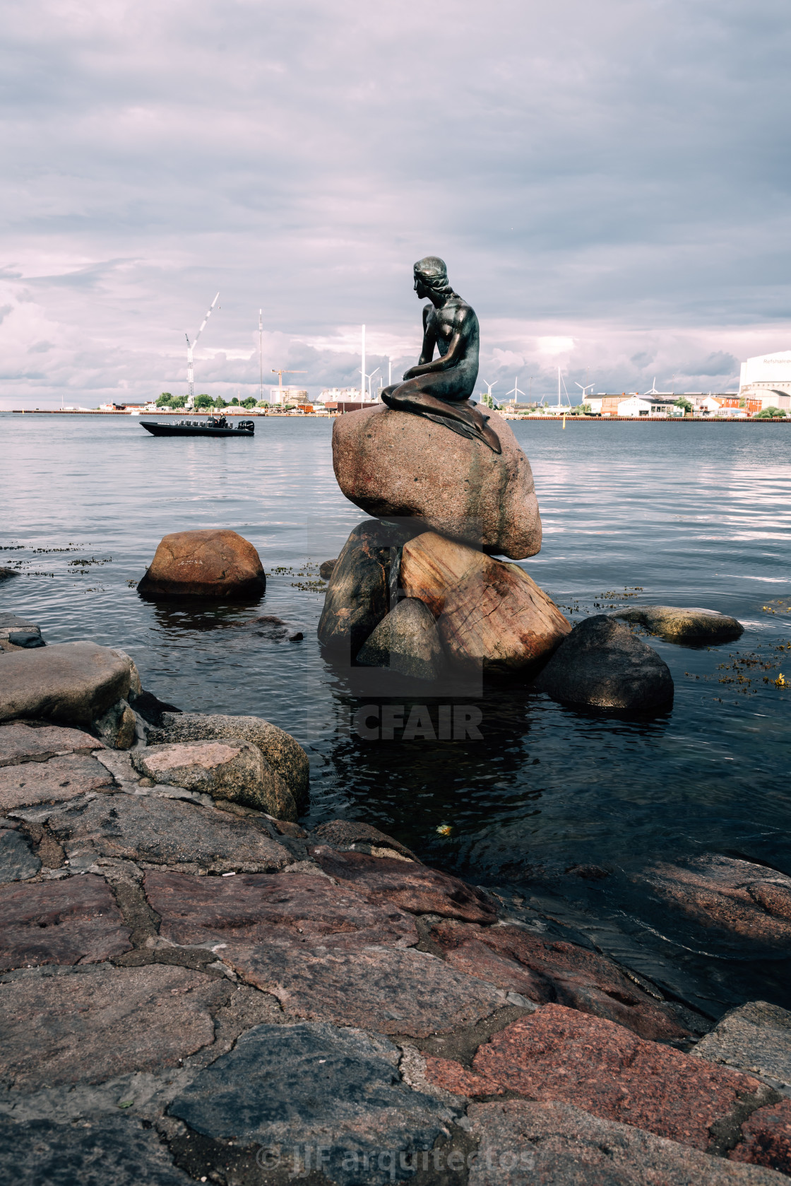 "The Little Mermaid. The Little Mermaid is a bronze statue by Edv" stock image