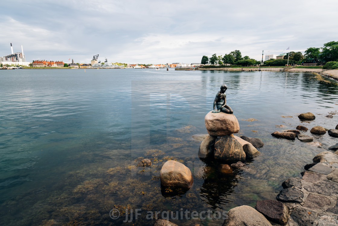 "The Little Mermaid. The Little Mermaid is a bronze statue by Edv" stock image