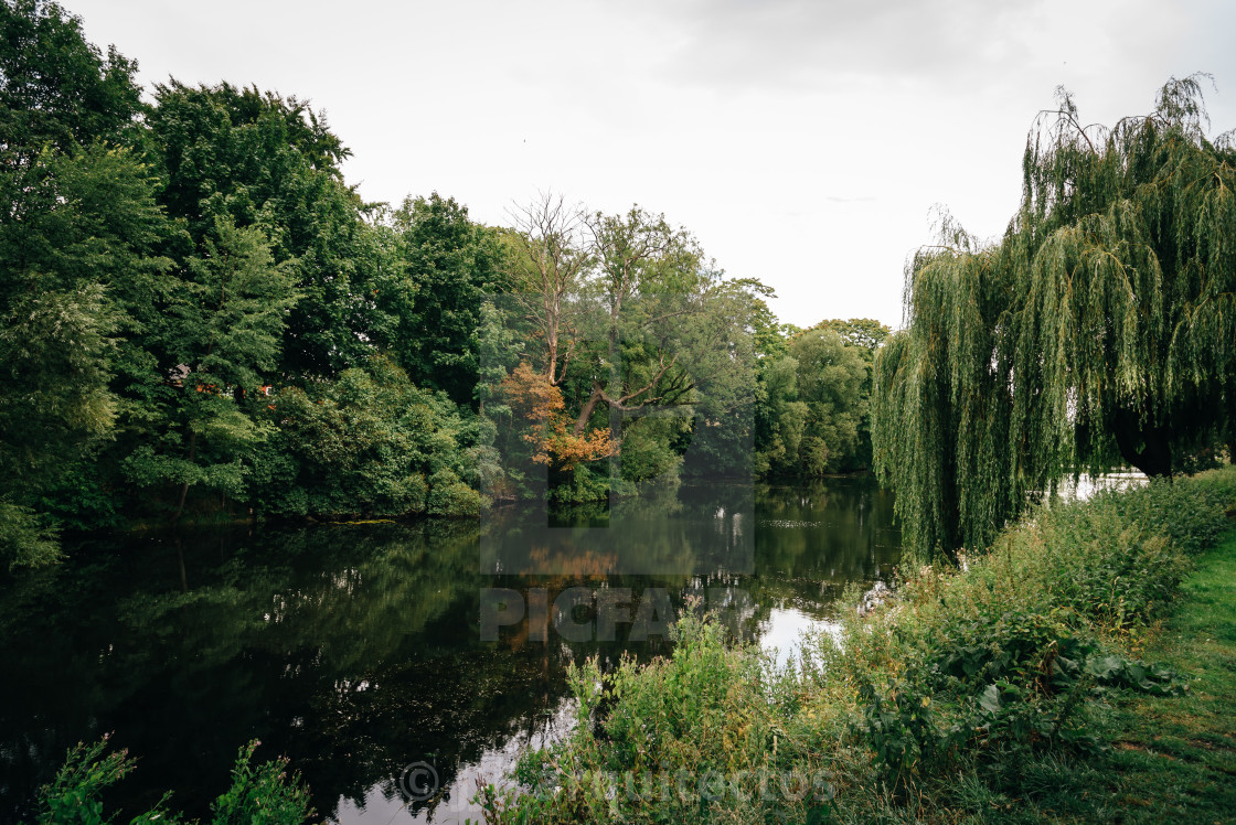 "Nice view of a Churchill Park in Copenhagen, Denmark. Cloudy da" stock image