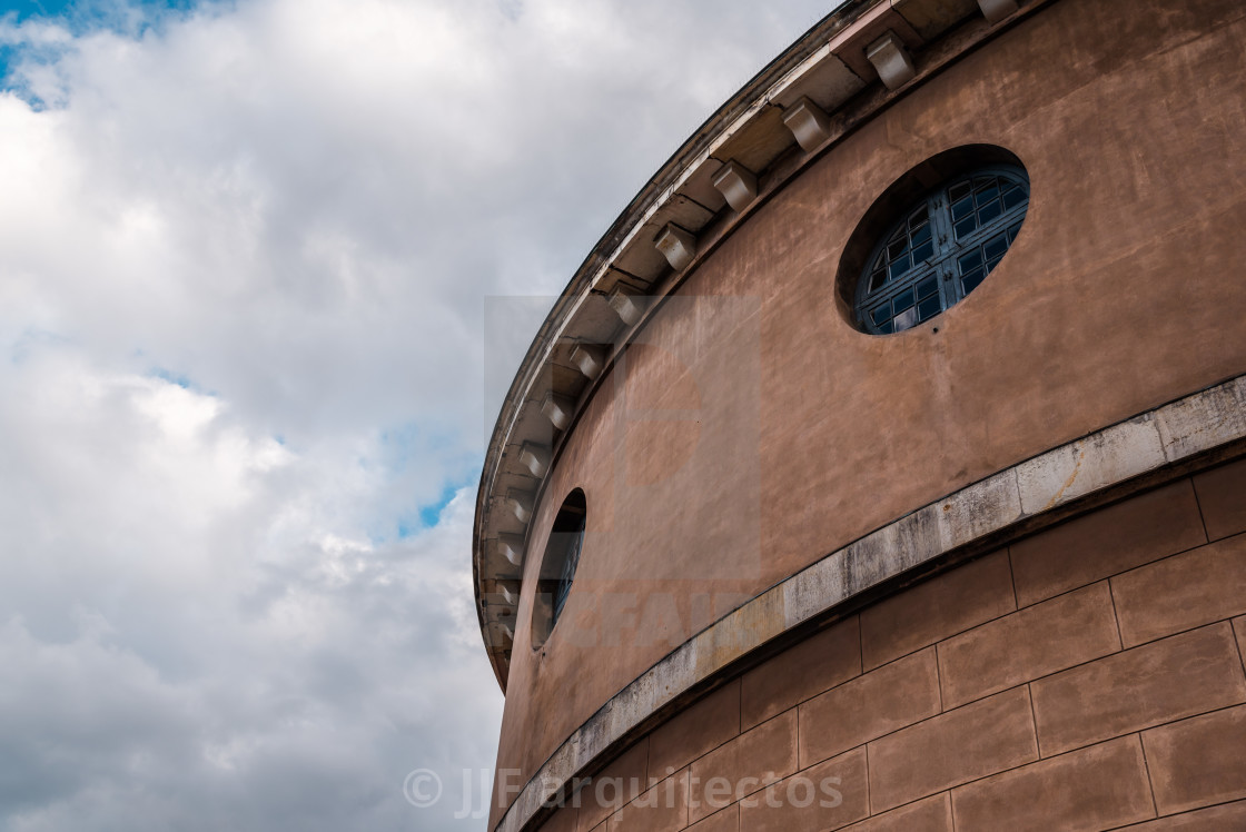 "Low angle view of apse of the Church of Our Lady in central Cope" stock image