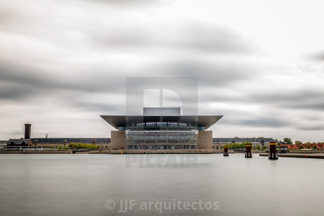 "Opera House building in Copenhagen. Long exposure shot" stock image