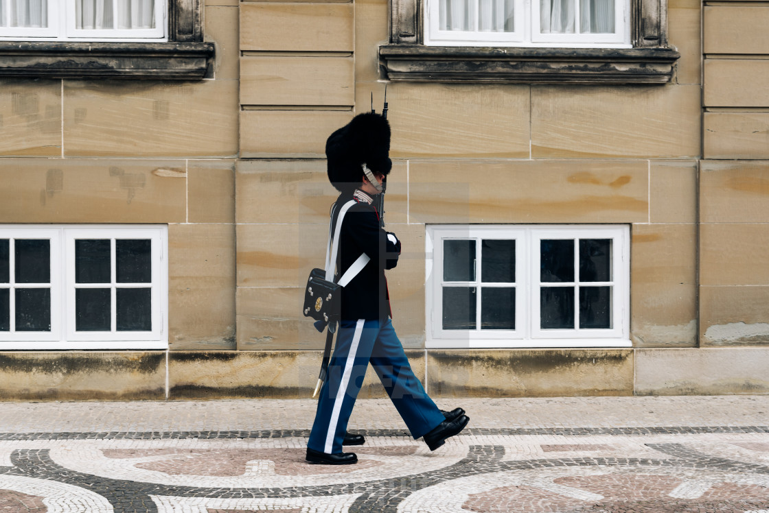 "The guards of honour guarding the gates of the Royal residence A" stock image