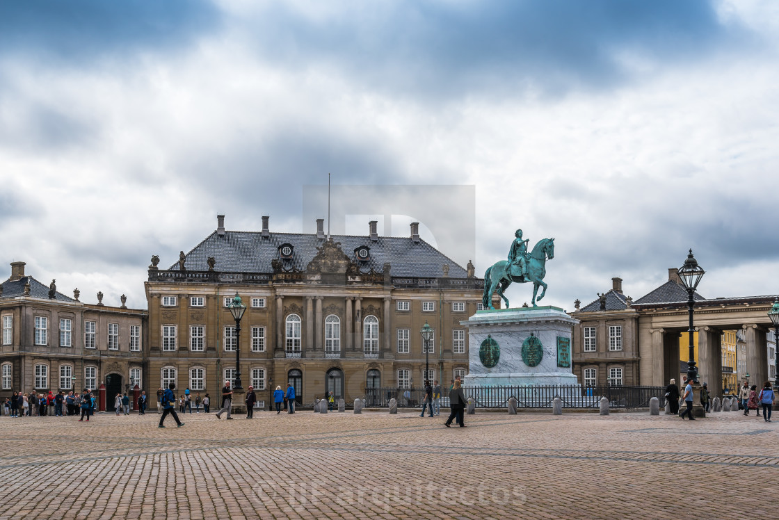 "Amalienborg is the home of the Danish royal family. It consists" stock image