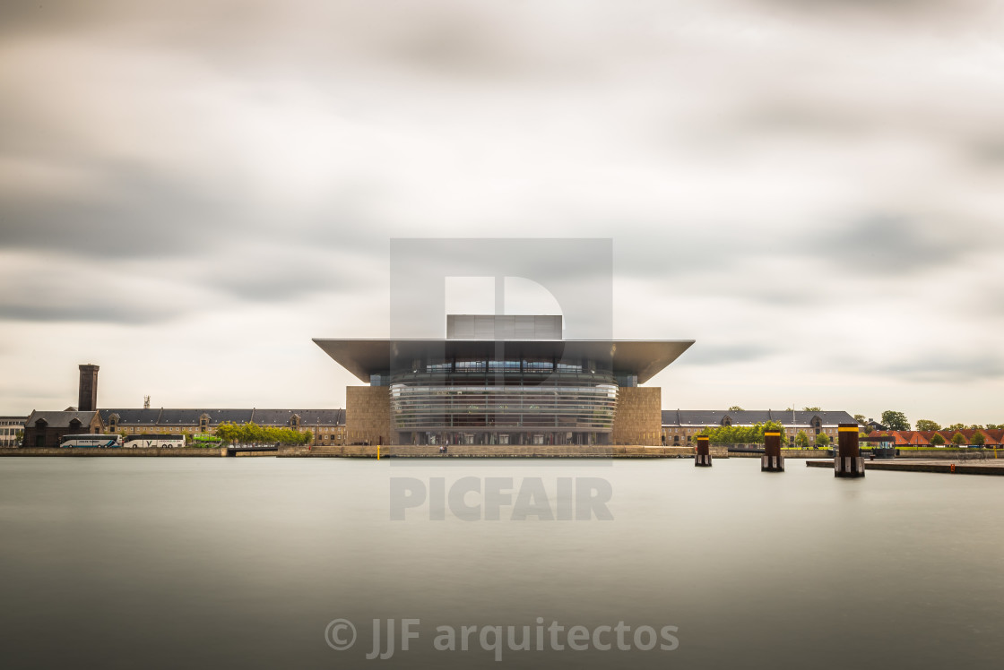 "Opera House building in Copenhagen. Long exposure shot" stock image