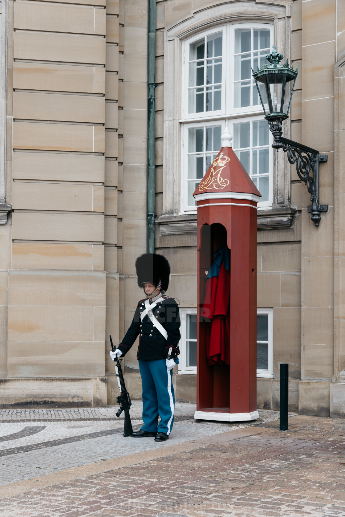 "The guards of honour guarding the gates of the Royal residence A" stock image