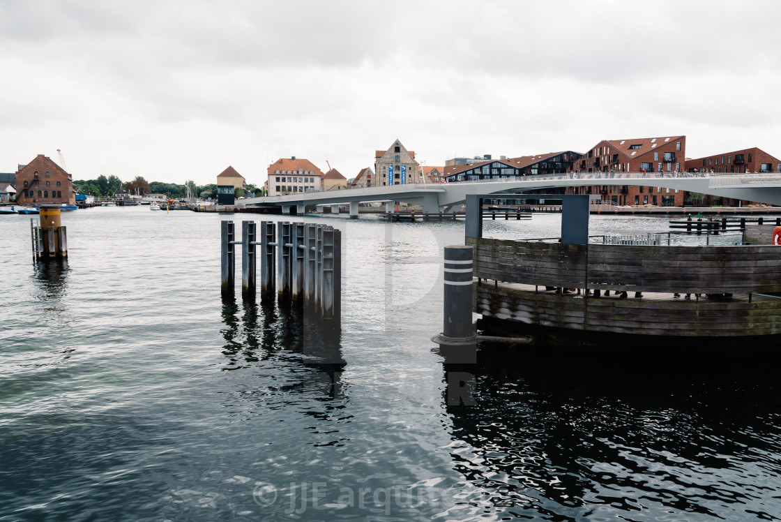 "Inderhavnsbroen, the Inner Harbour Bridge, is a bridge across th" stock image