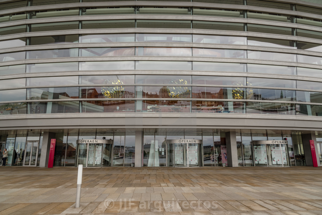 "Exterior view of the entrance to Copenhagen Opera House" stock image