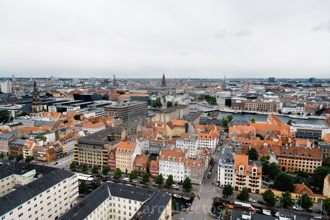 "Aerial view of Copenhagen a cloudy day of summer" stock image