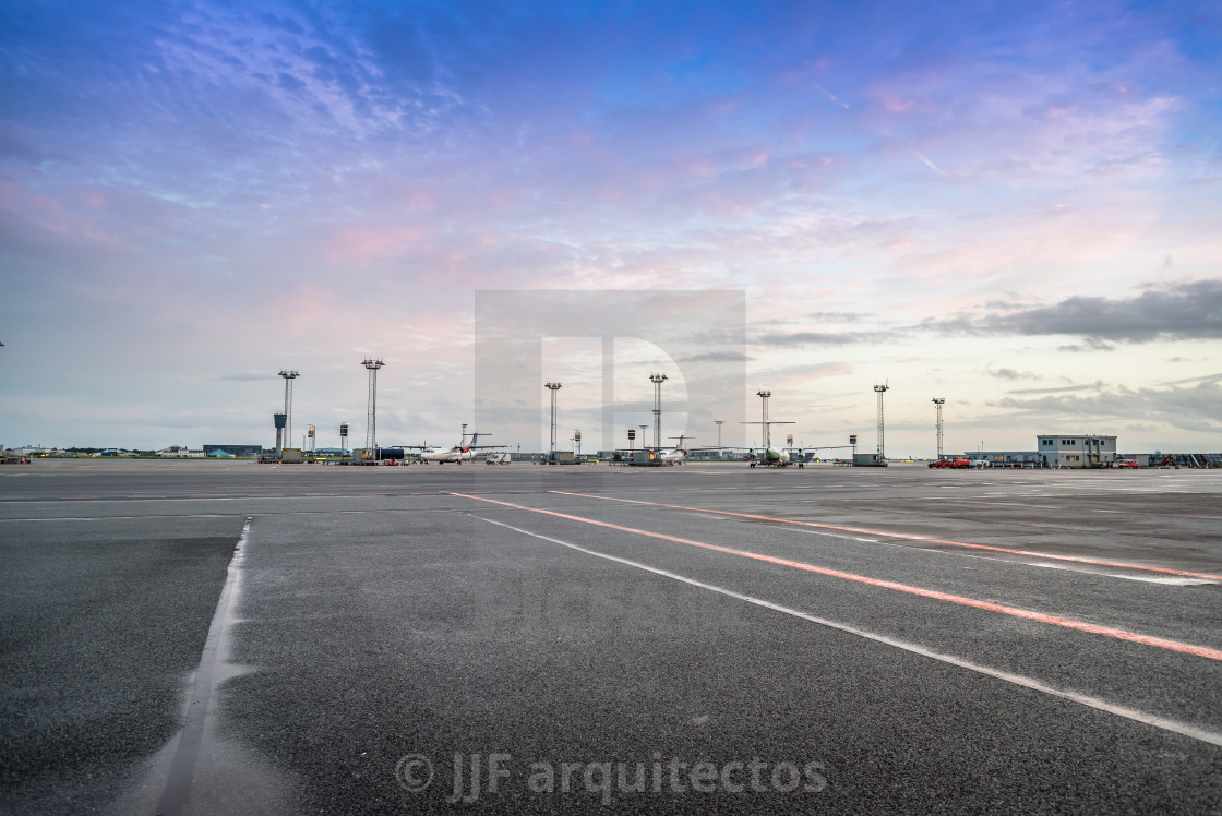 "View of the runways of Kastrup airport in Copenhagen" stock image