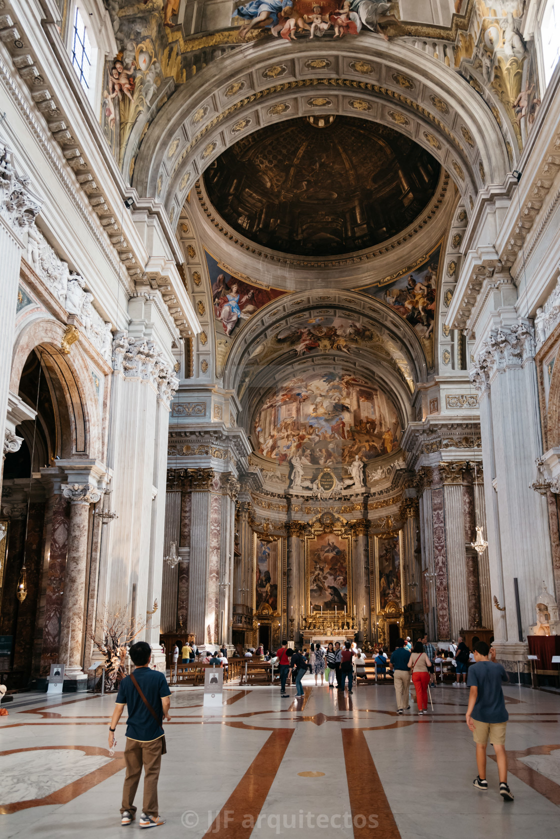 "Interior view of church of St. Ignatius of Loyola" stock image