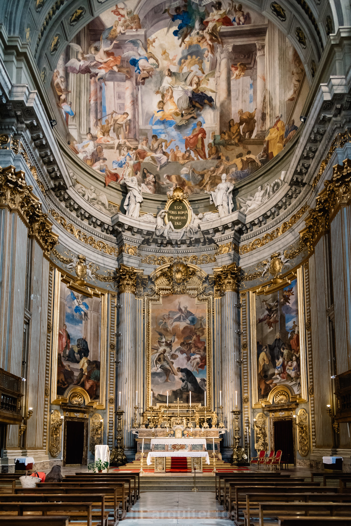 "Interior view of church of St. Ignatius of Loyola" stock image