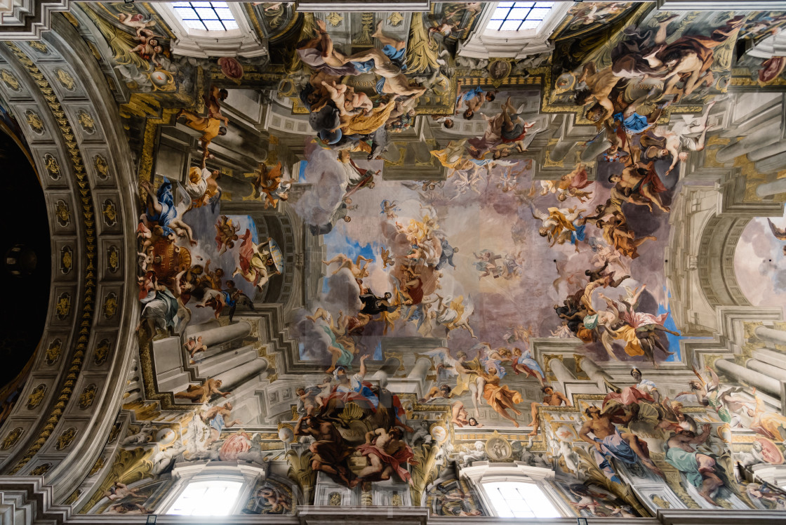 "Interior view of church of St. Ignatius of Loyola" stock image