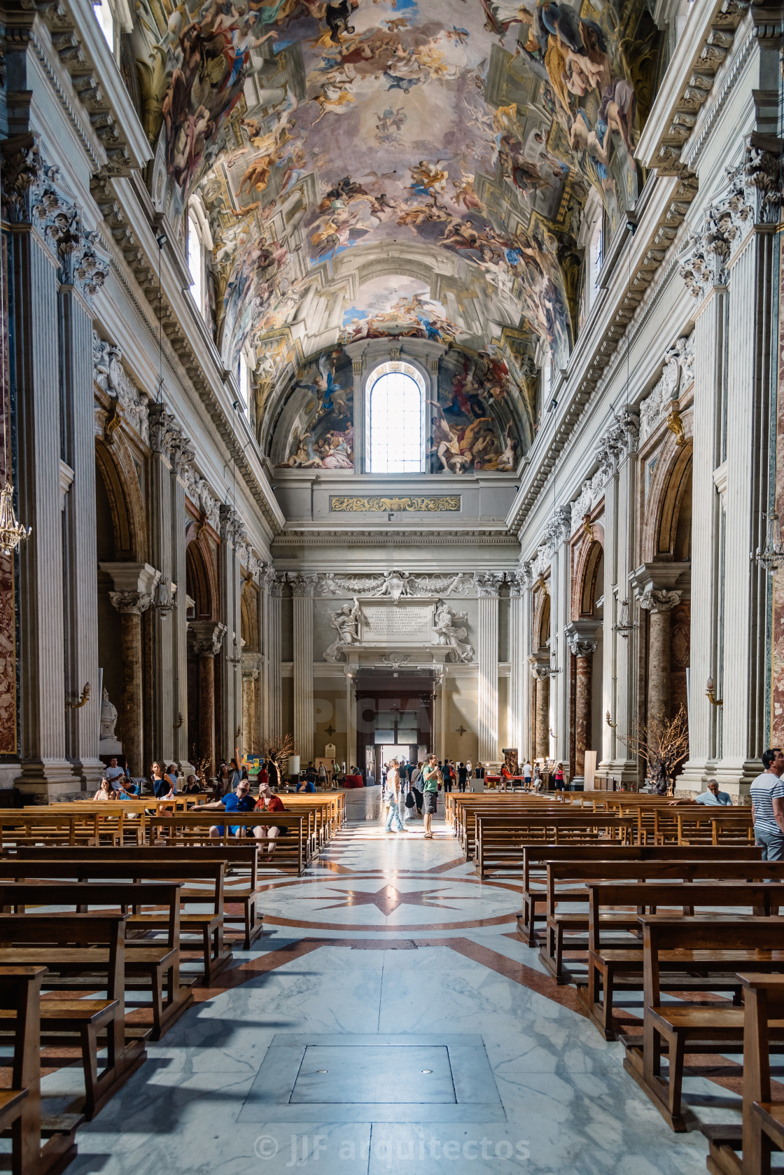 "Interior view of church of St. Ignatius of Loyola" stock image